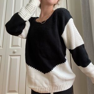 Black & White Colorblock Sweater